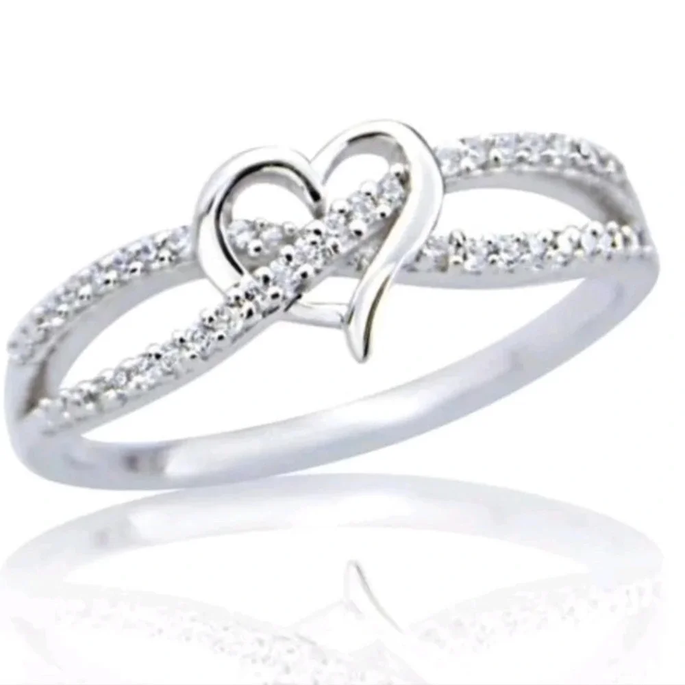 Women's Heart Shaped Infinity Fashion Ring 9